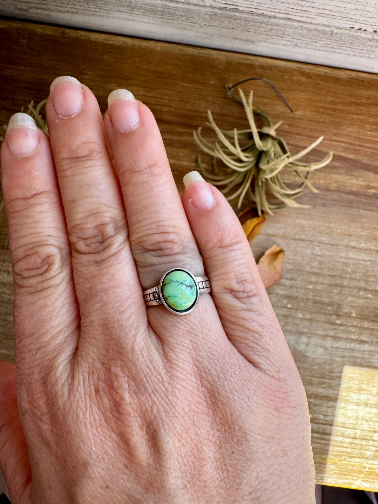 Sonoran Gold Turquoise Ring – Size 7 – Sterling Silver