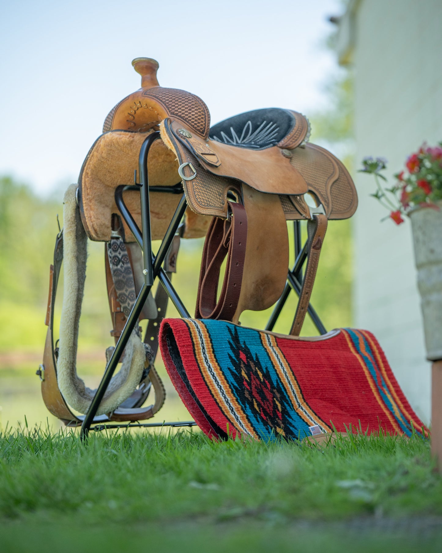 Freestanding Full Size Portable Horse Saddle Rack