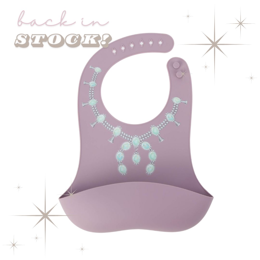 GREEN SQUASH WITH PURPLE BIB - PRECIOUS TURQUOISE BIBS