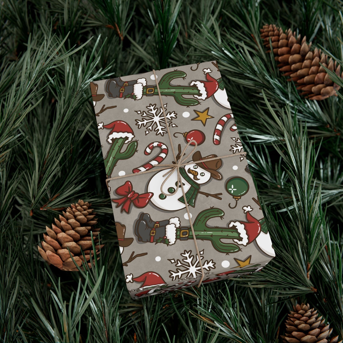 Cowboy Snowman Wrapping Paper
