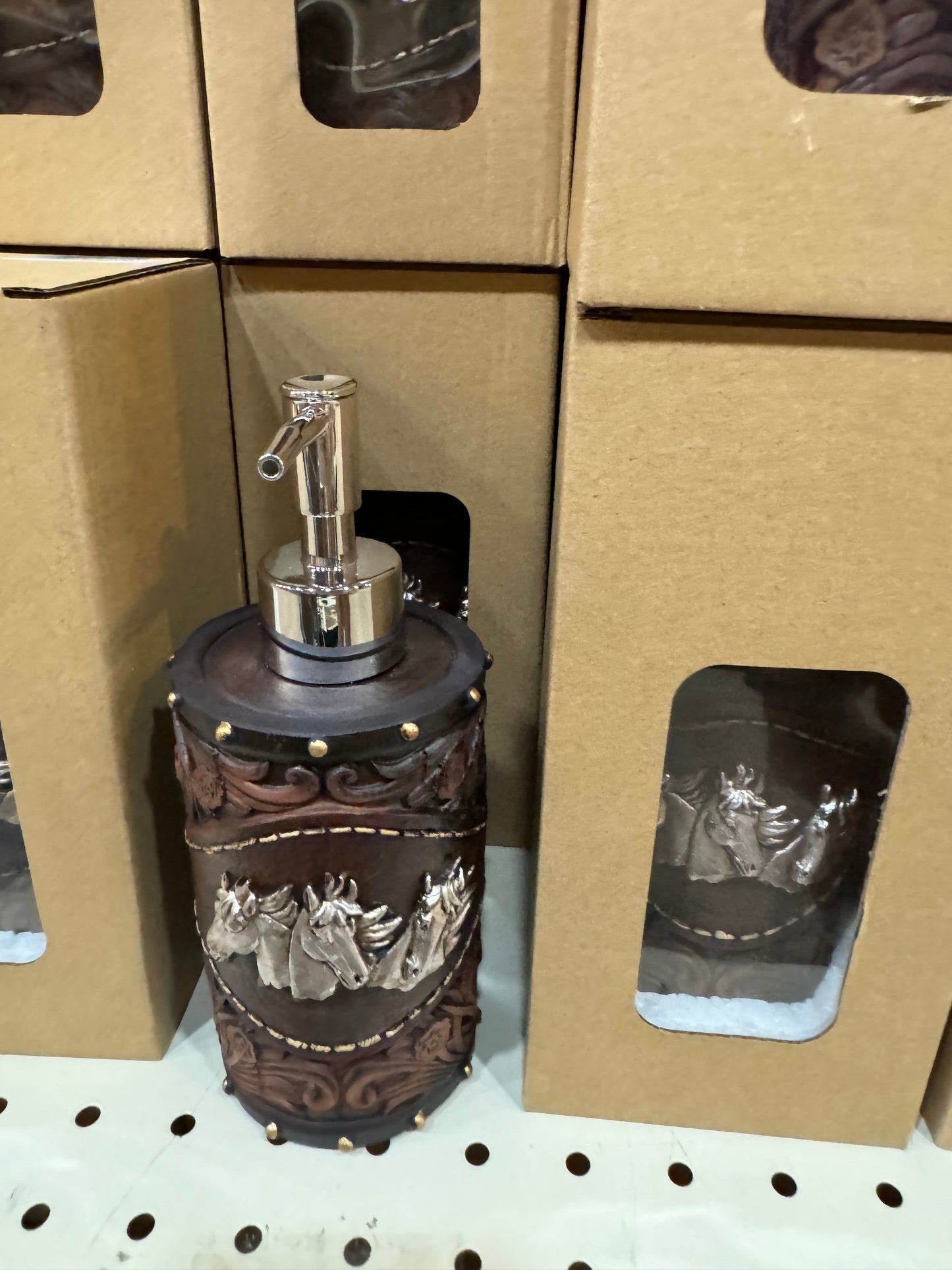 Tooled Horse Soap Pump