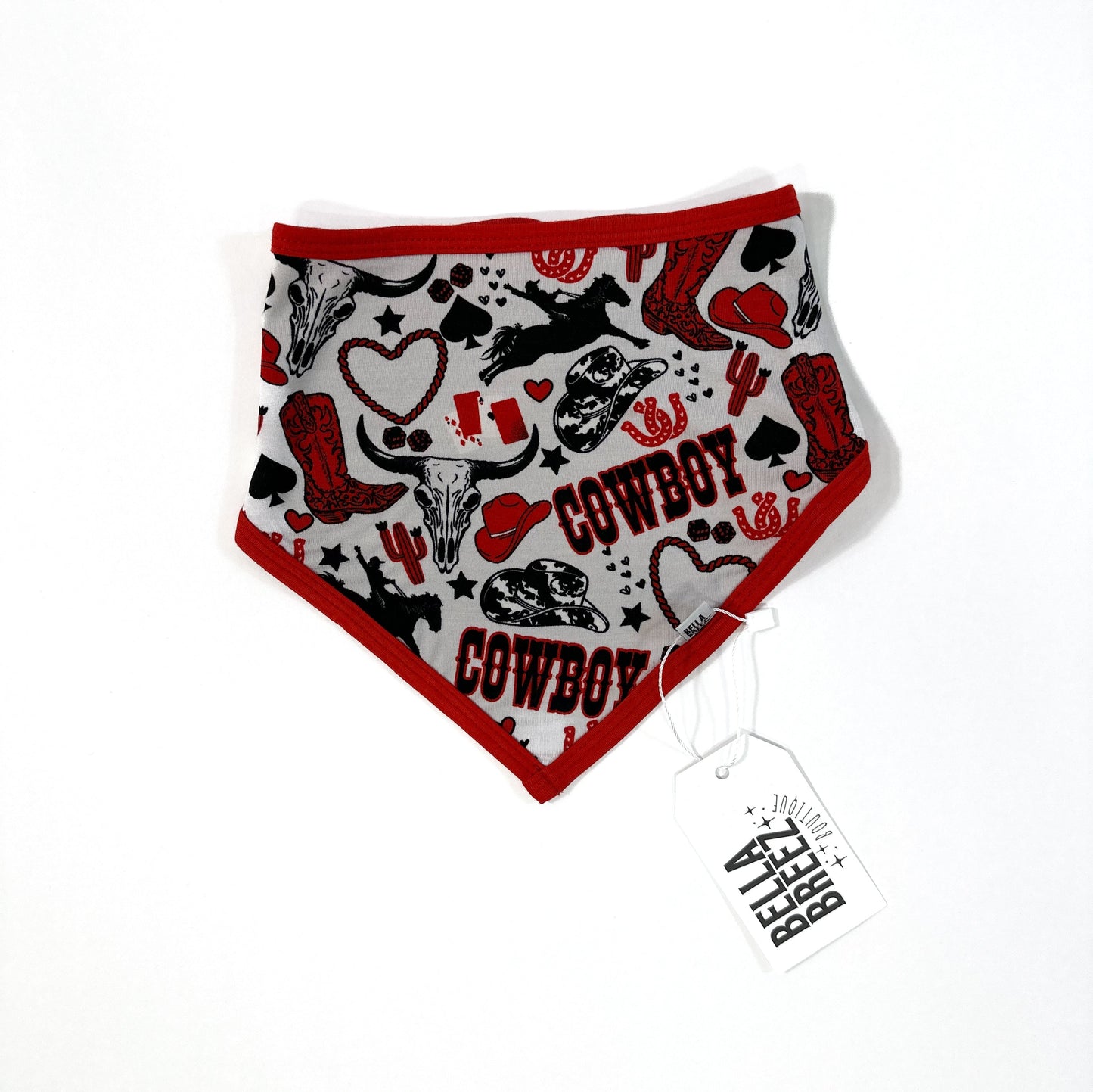 Red Cowboy Bamboo Bib (FINAL SALE)