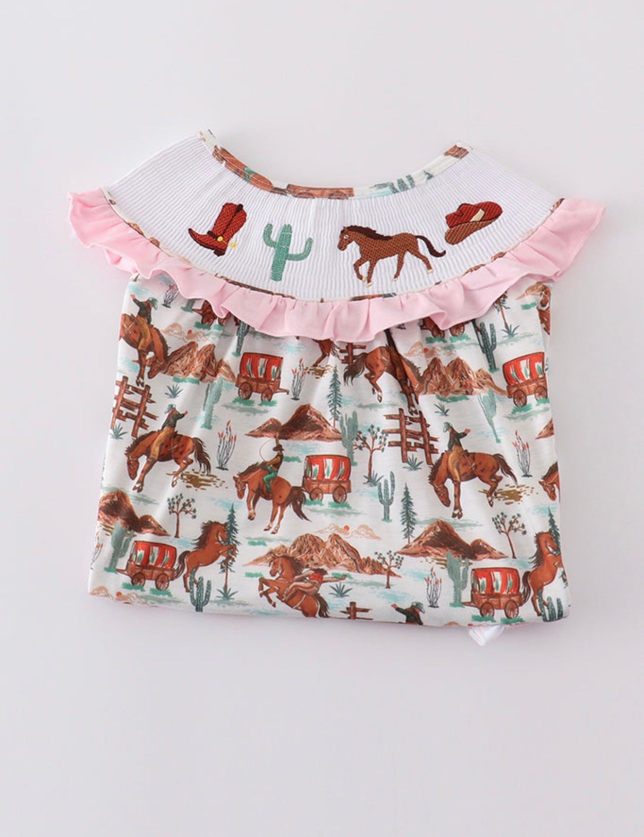Western smocked girl dress