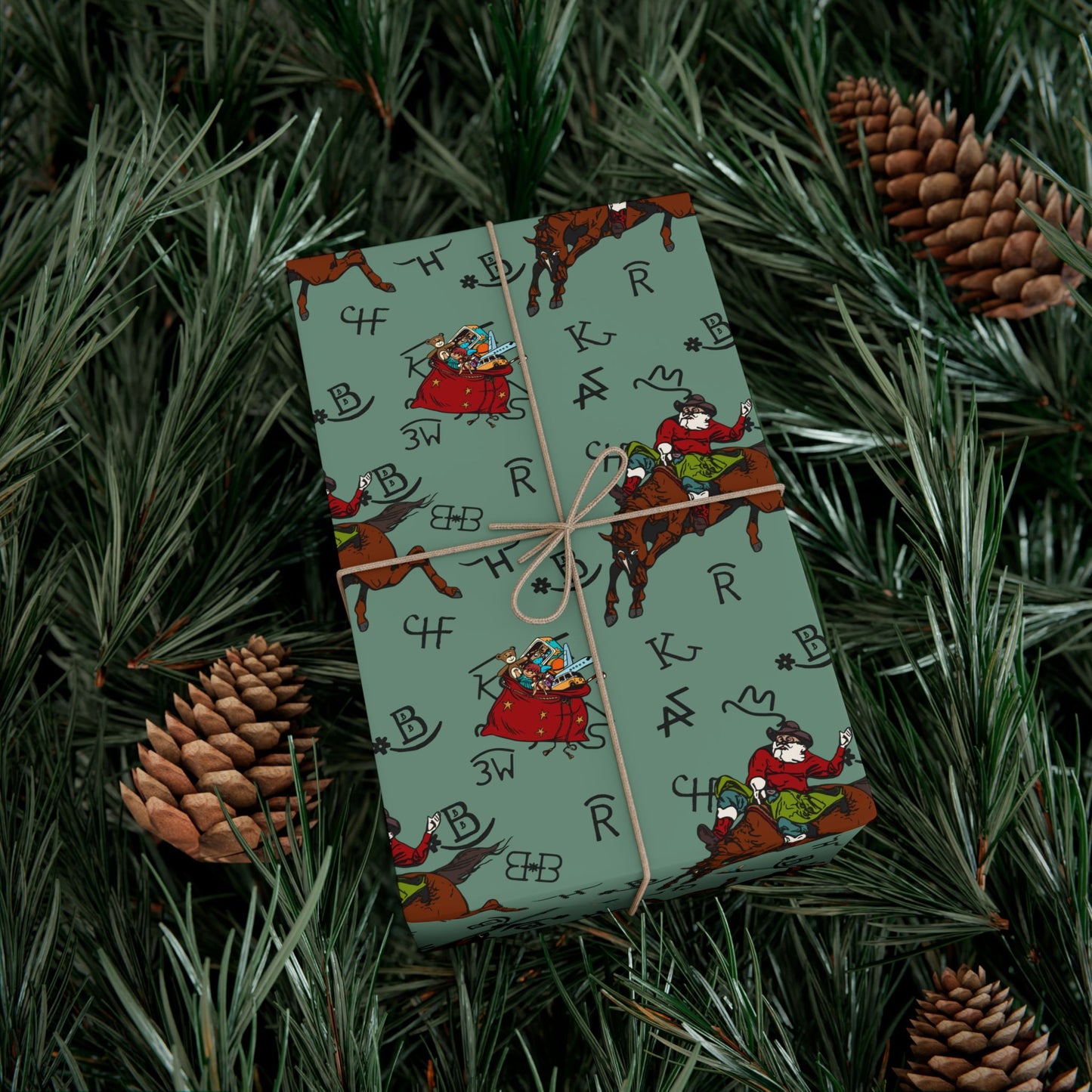 Let'r Buck Santa Wrapping Paper