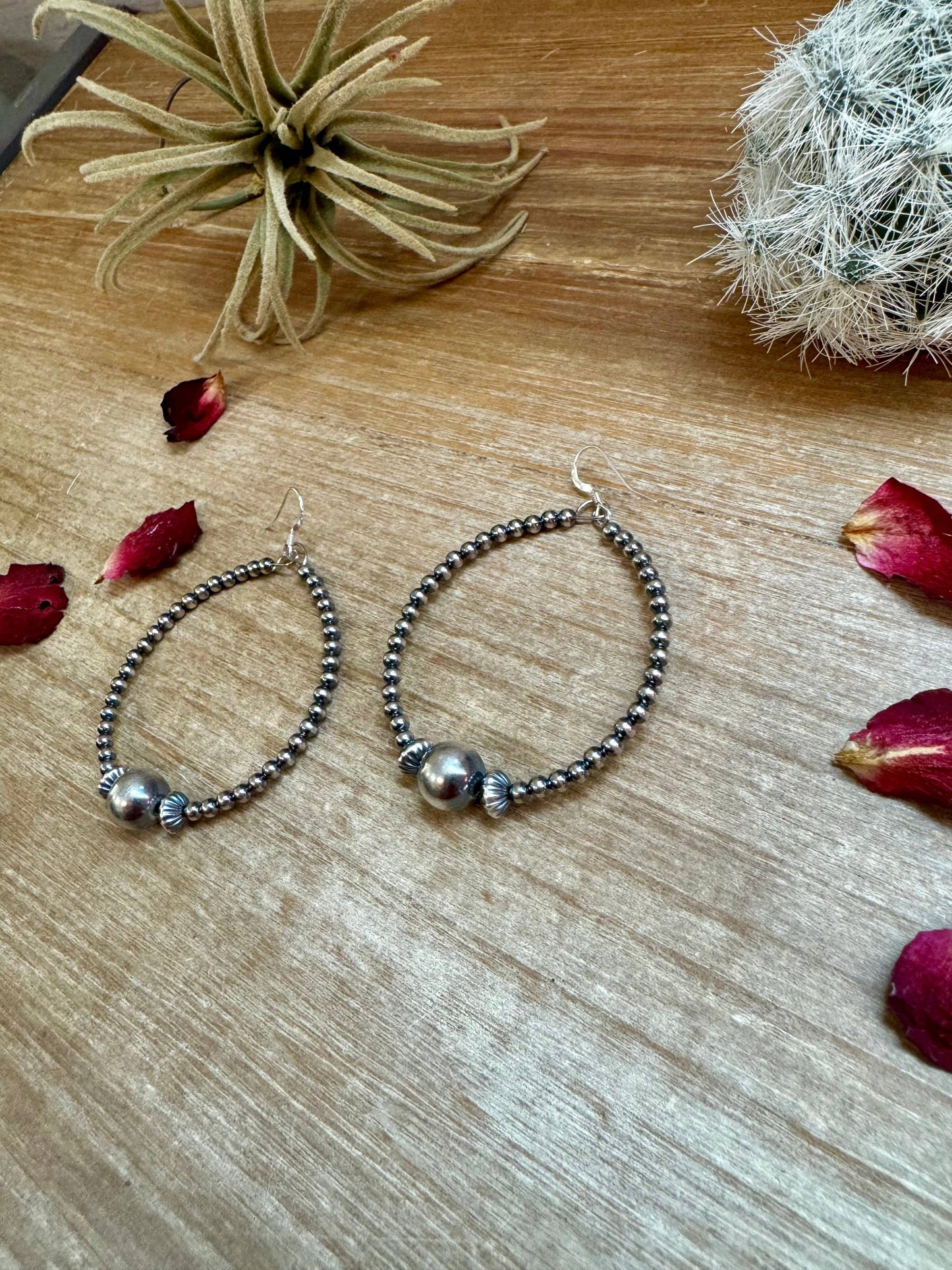 Navajo Pearl Hoop Earrings
