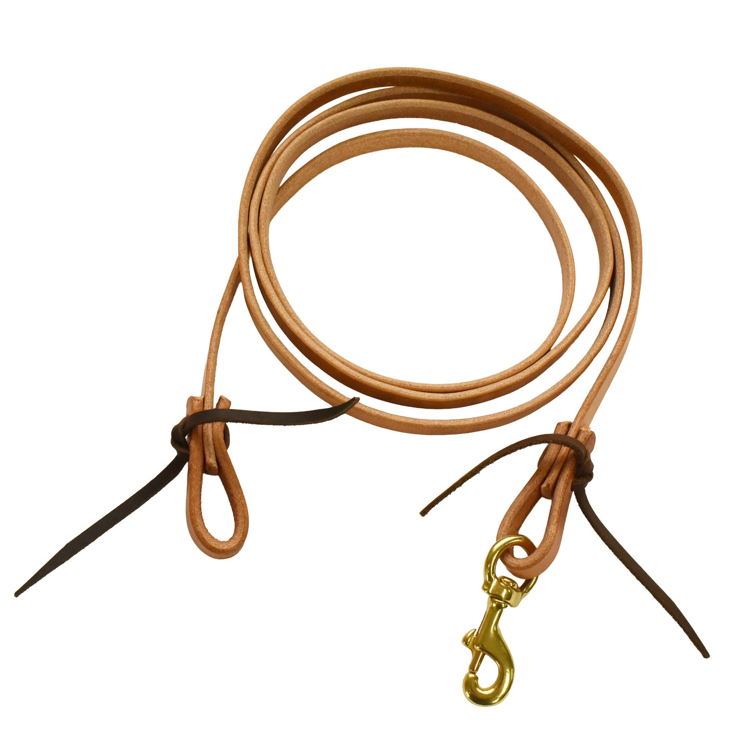 Harness Leather Flat Roper Reins - 5/8in x 8ft
