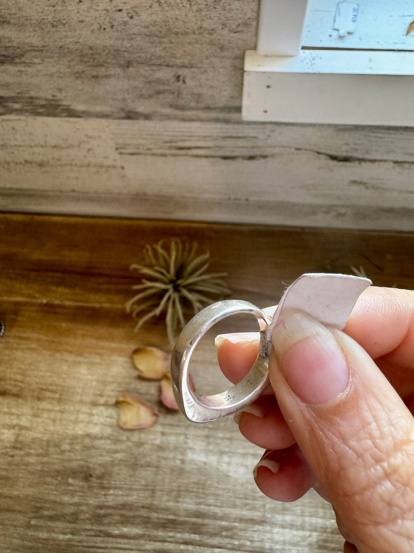 Sterling Silver Kingman Turquoise Band-Style Ring – Size 8