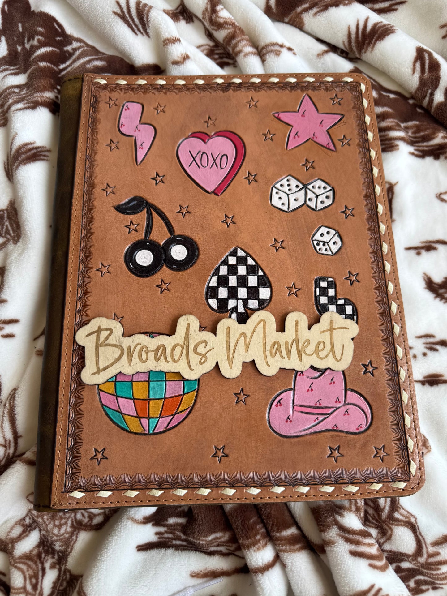 Cowhide & Tooled Leather Planners Notebook Holders