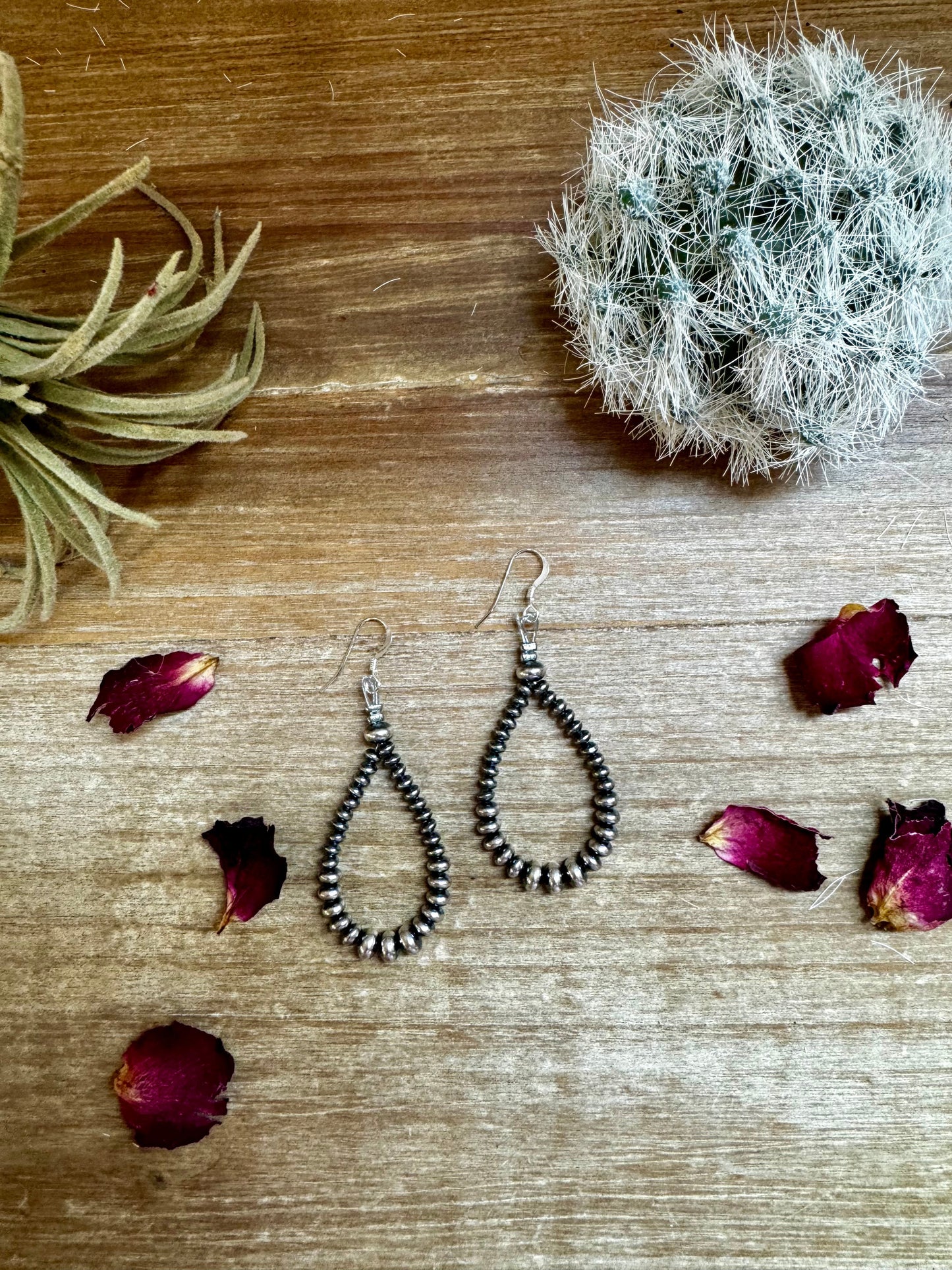 Sterling Silver Saucer Pearl Teardrop Earrings