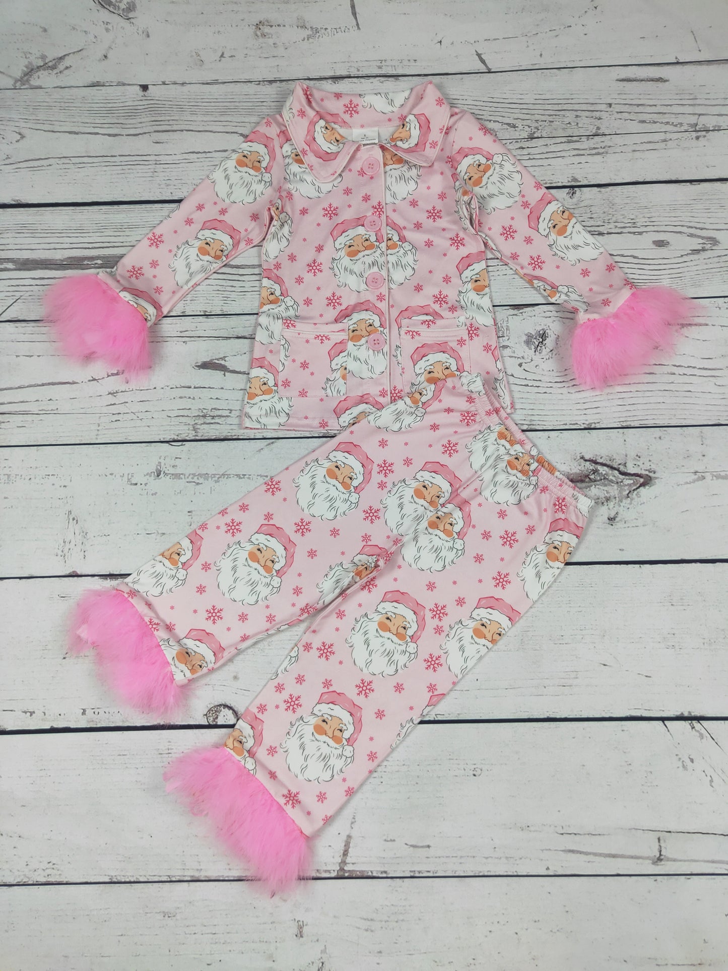 Pink Santa Christmas Pajamas