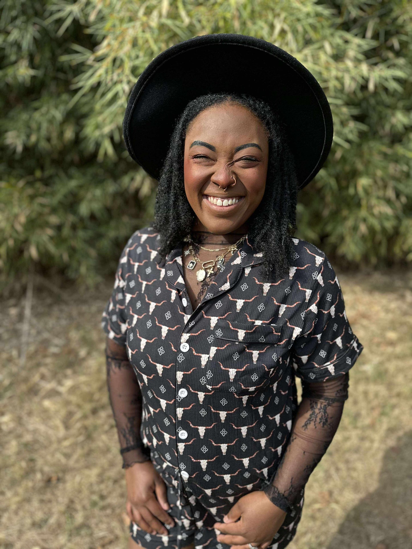 Ranch N Rust Bamboo Button Up PJ Set