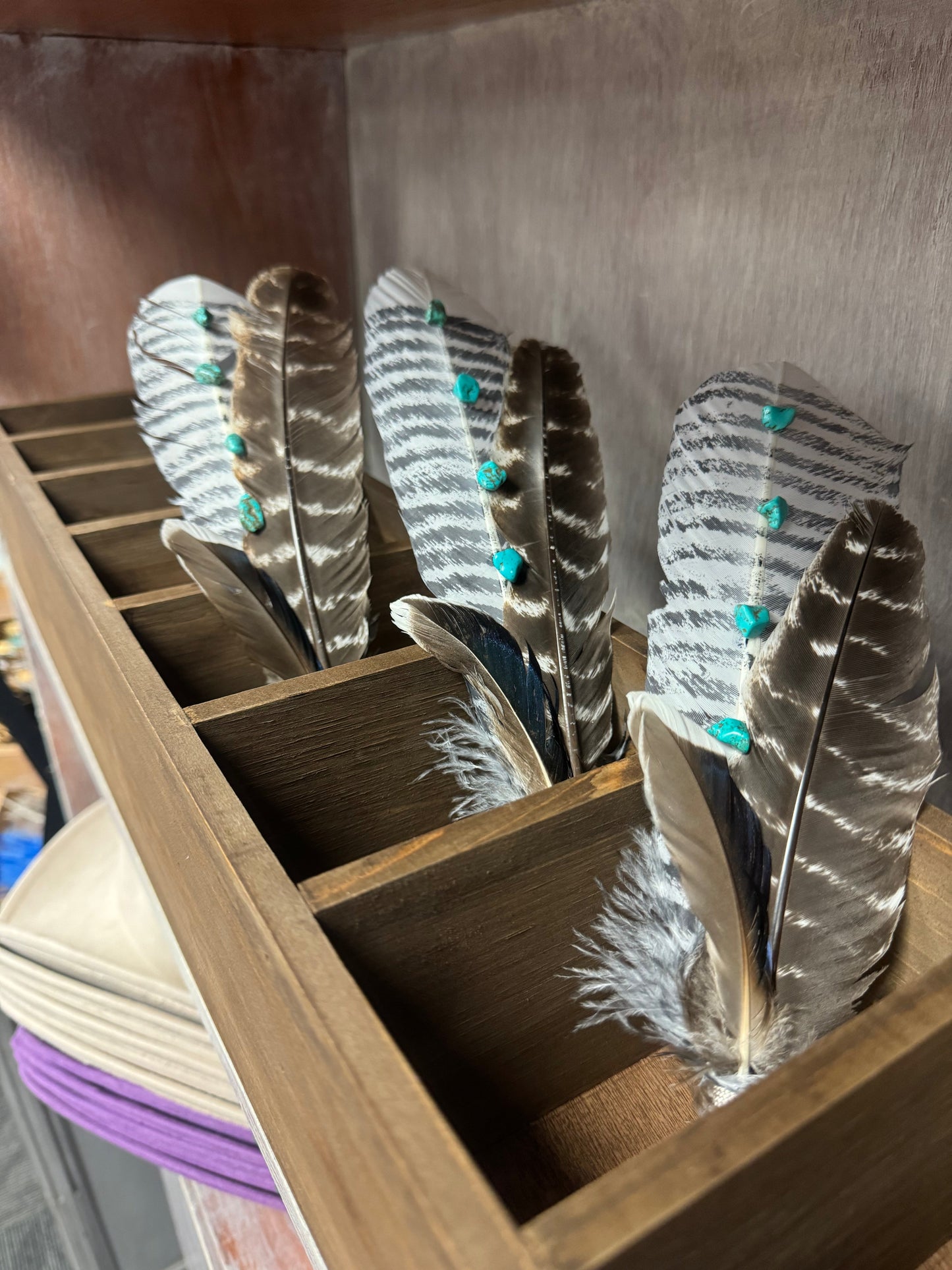 Handmade Premium Feather Picks-White Barred