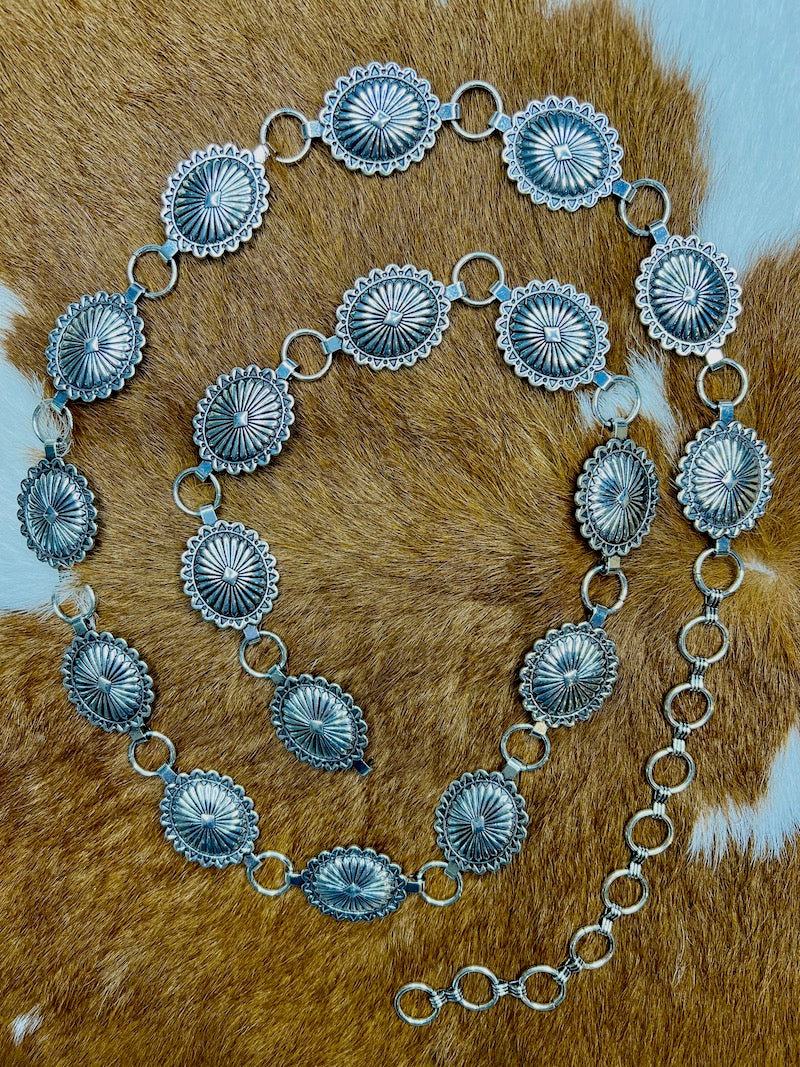 Silver Concho L/XL Belt