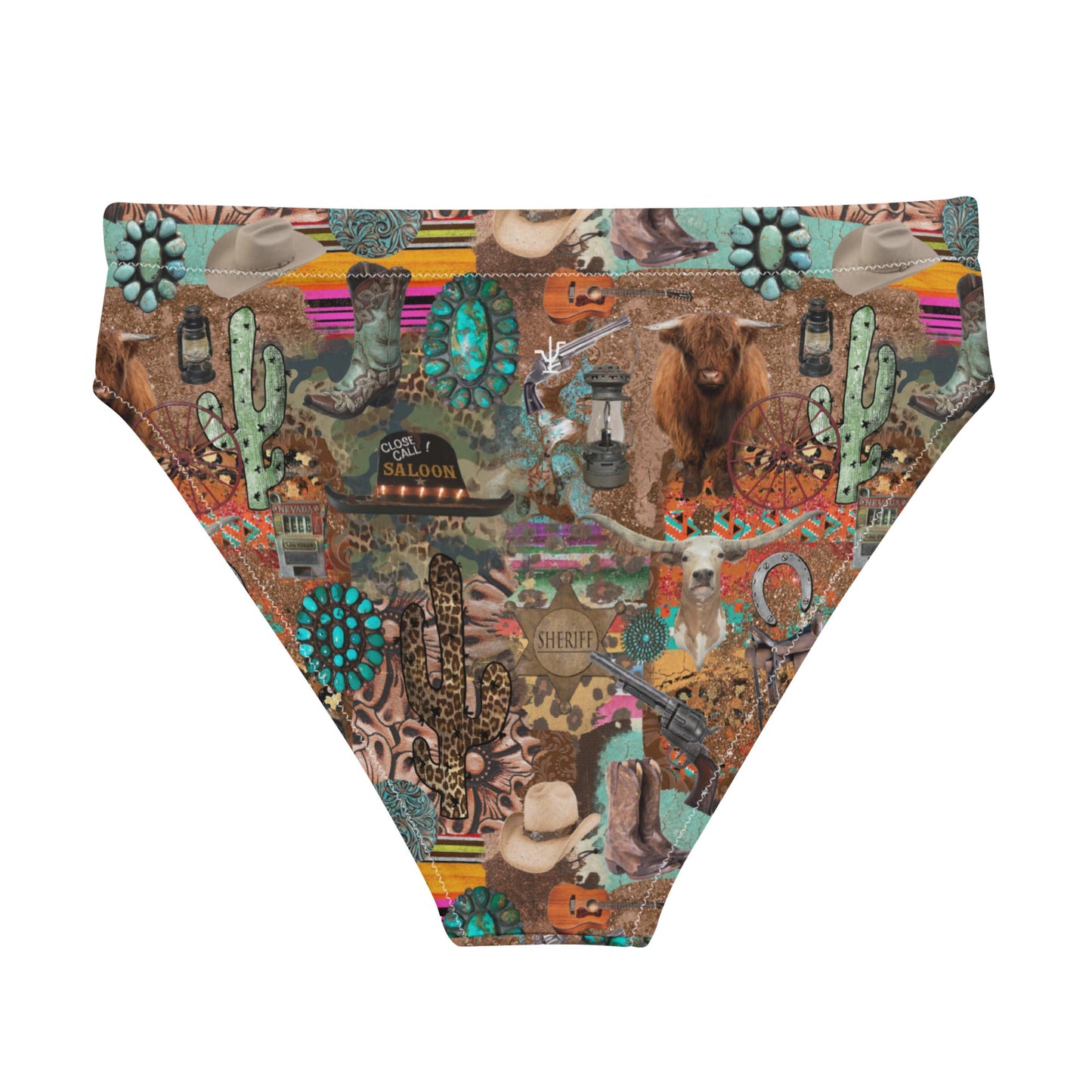Western Turquoise Junkie high-waisted bikini bottom