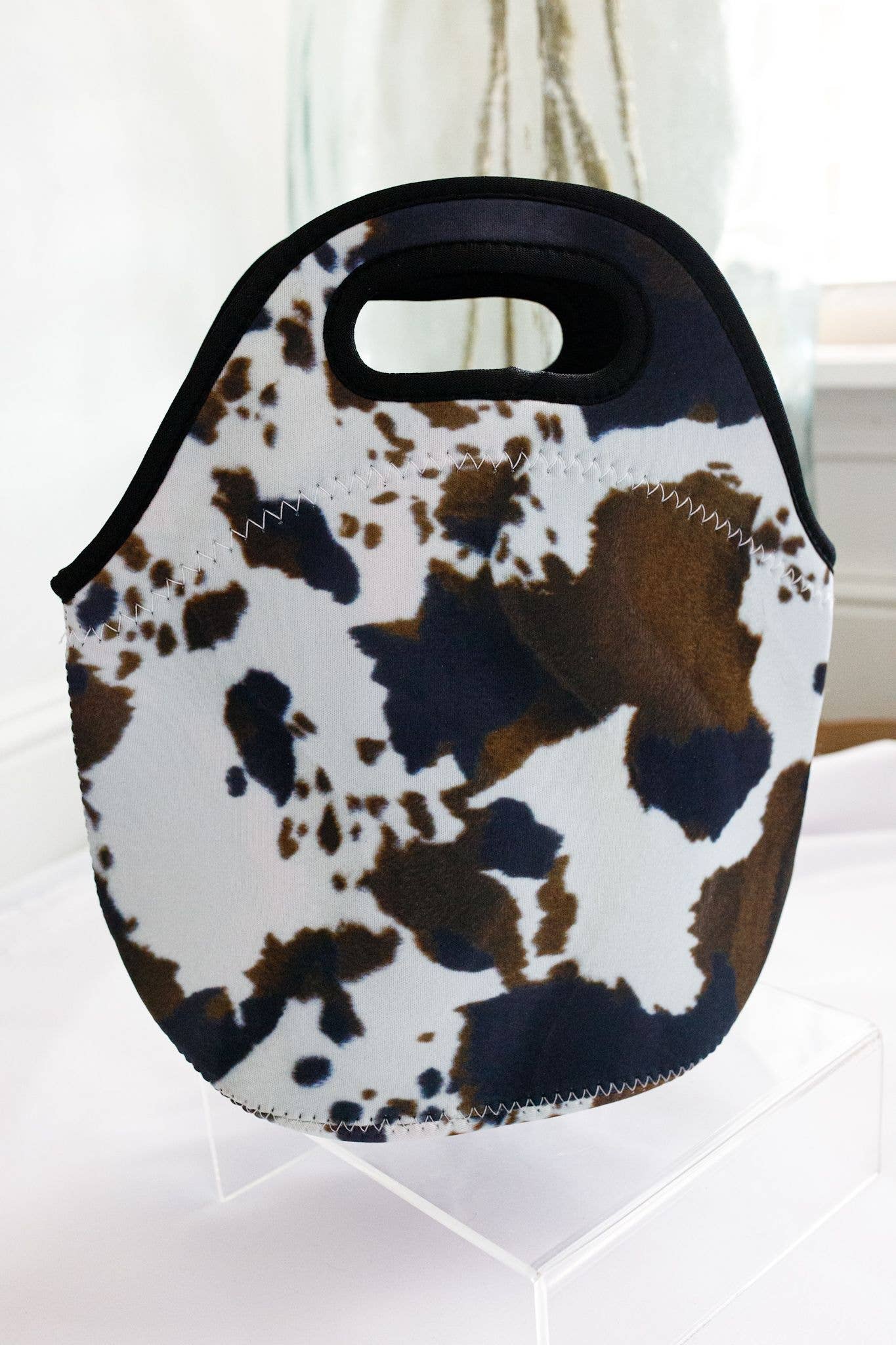 Brown Cowhide Backpack and Lunch Box Set