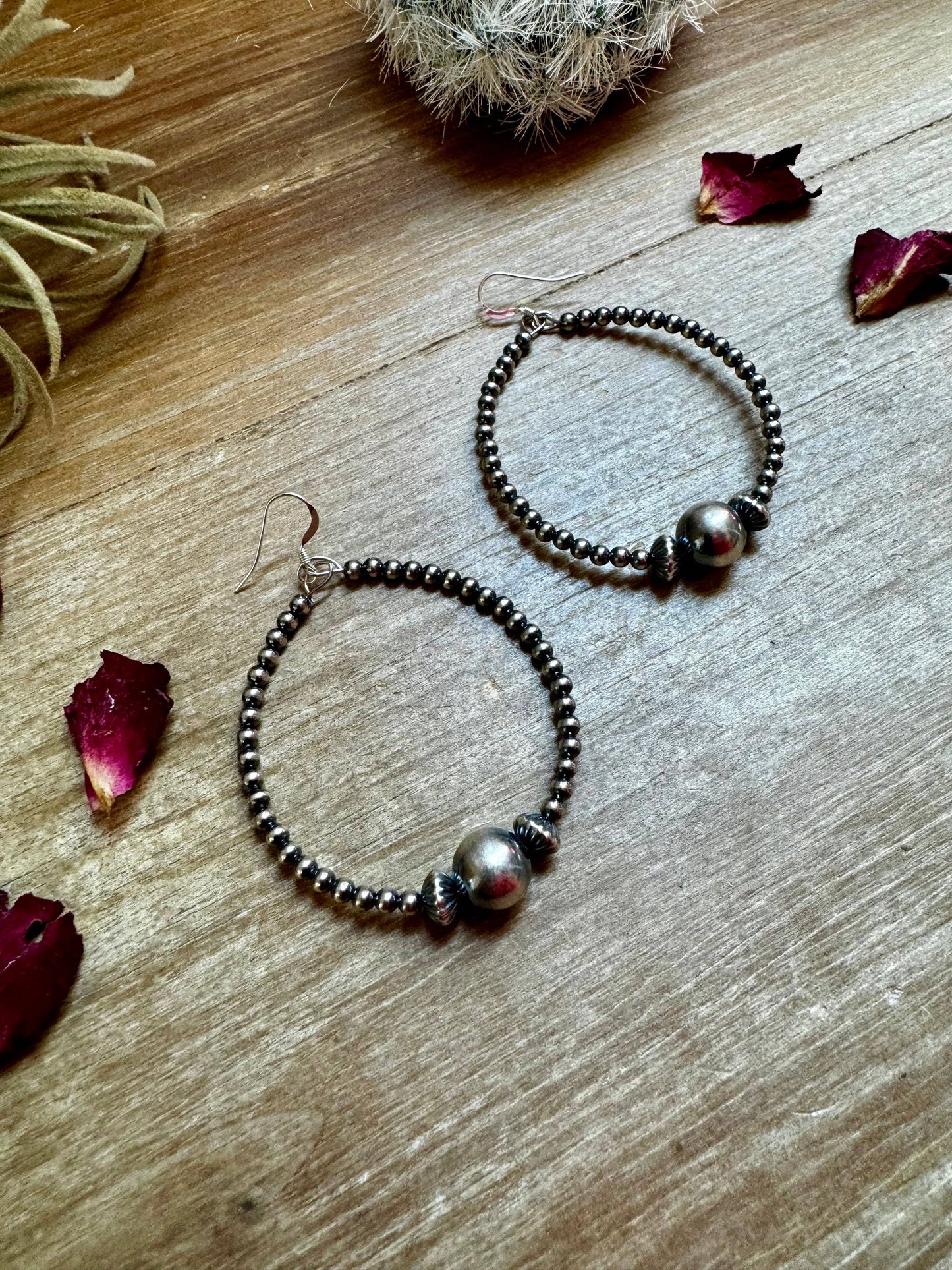 Navajo Pearl Hoop Earrings