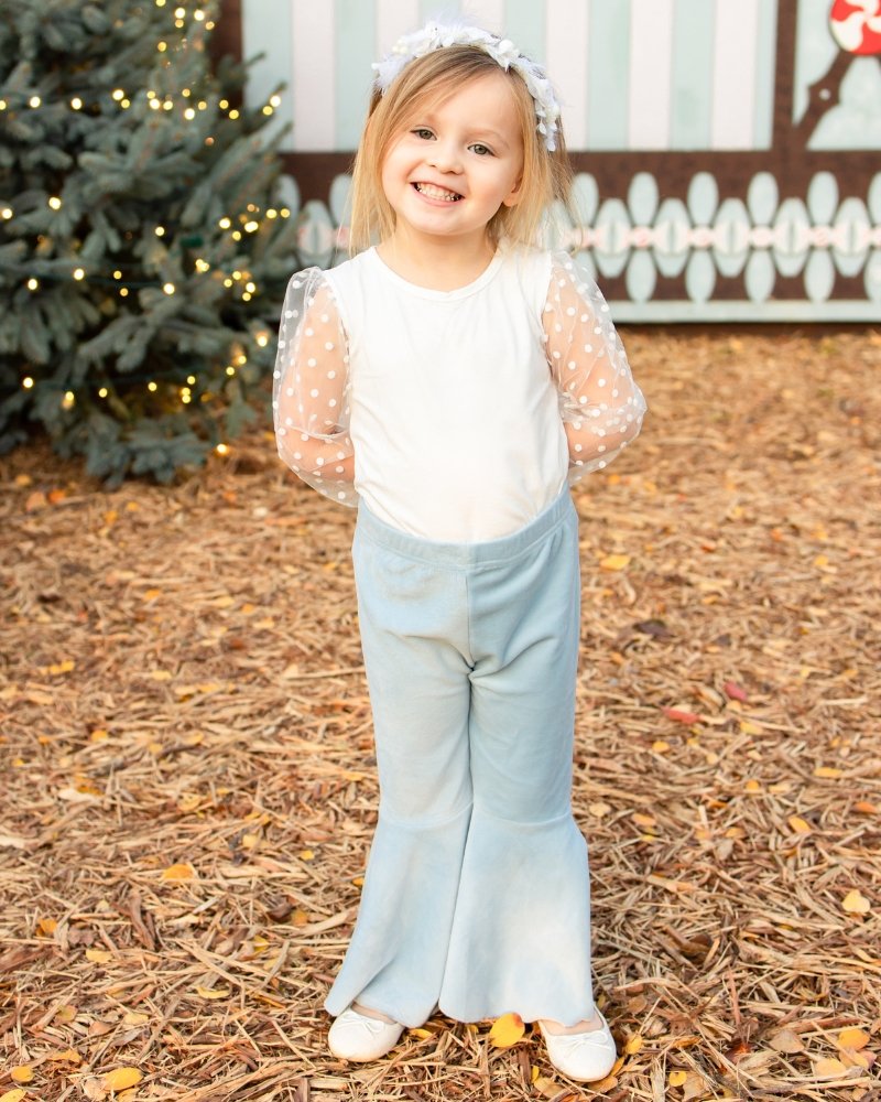 Destinee Sheer Dot Sleeve Top & Leotard - White