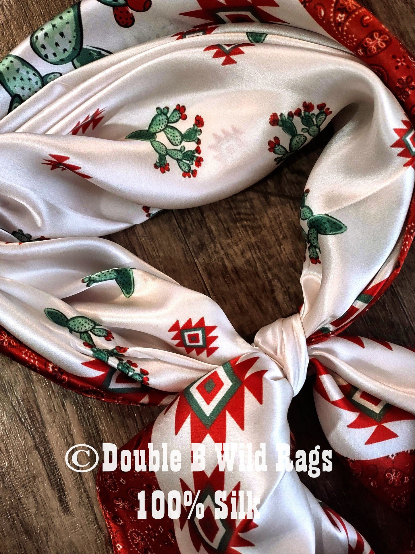 Cactus with Red Bandana Border Wild Rag
