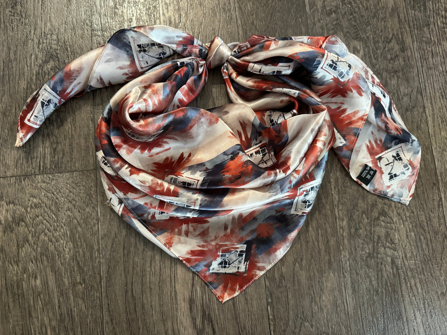 Navy Blue, Copper, & Ivory Wild Rag