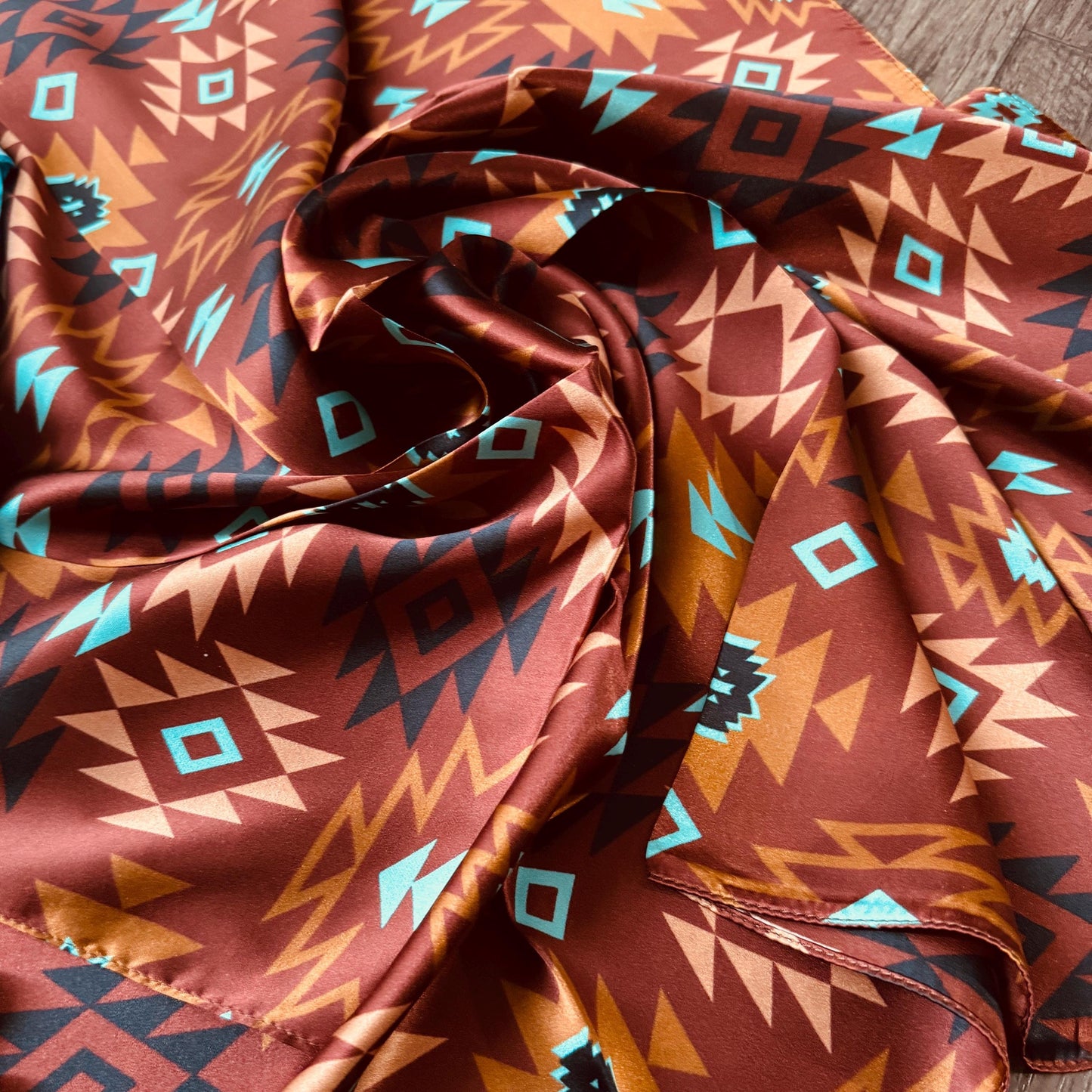 Chestnut and Turquoise Aztec Wild Rags