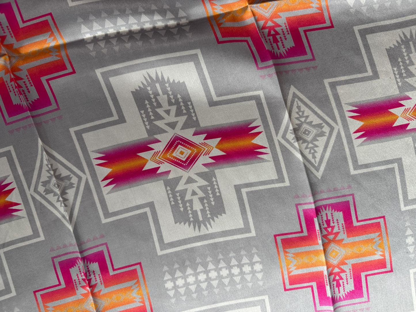 Silver and Hot Pink Navajo Style Wild Rag