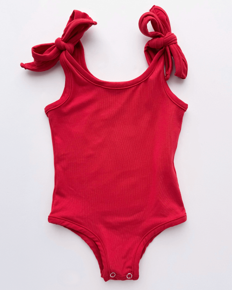 Madden Tie-Shoulder Tank Top & Leotard - Red