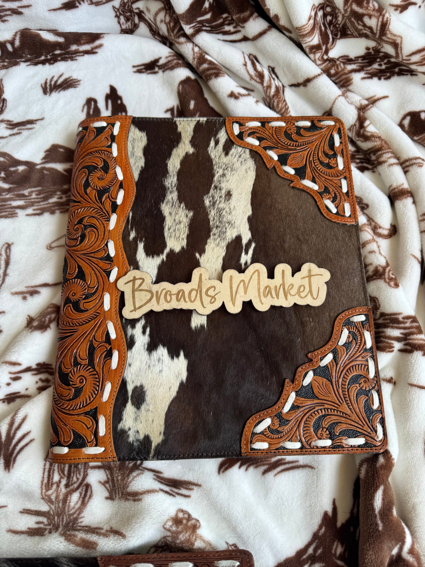 Cowhide & Tooled Leather Planners Notebook Holders