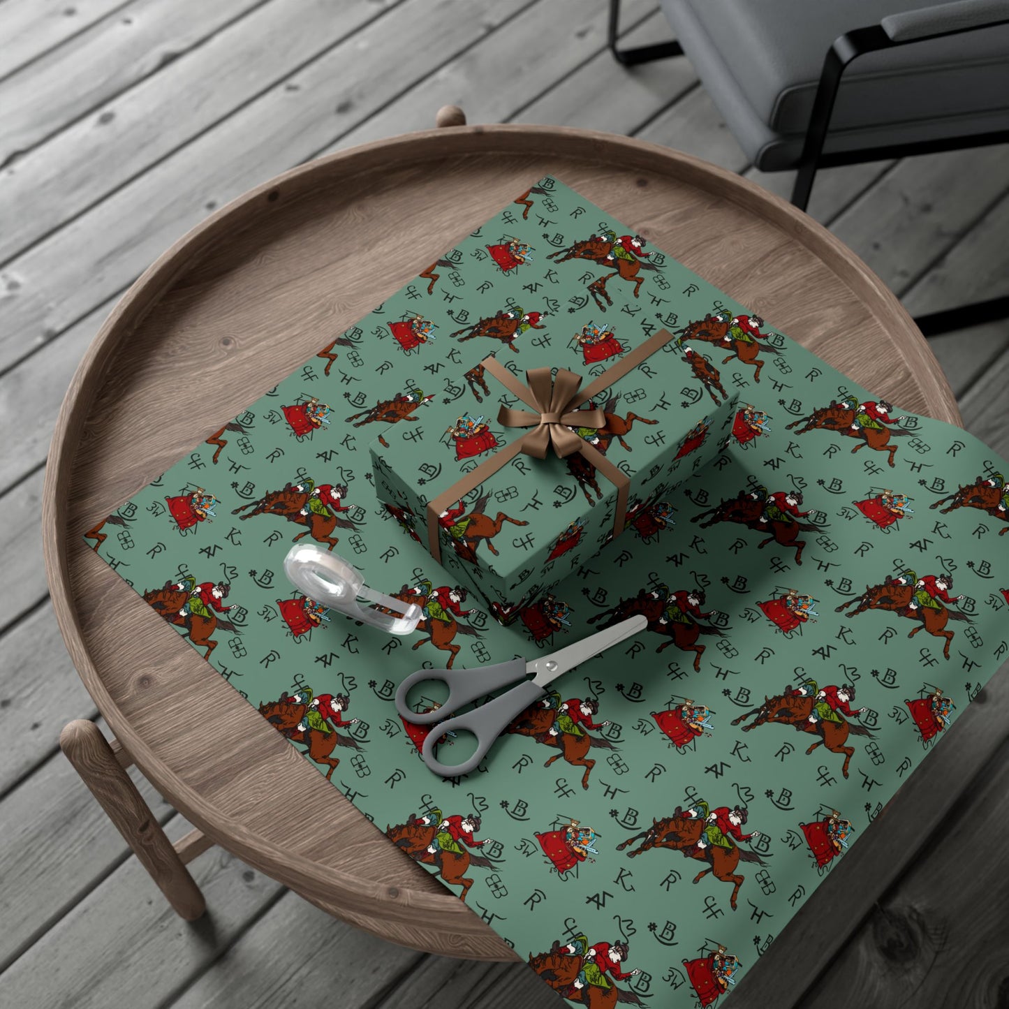 Let'r Buck Santa Wrapping Paper