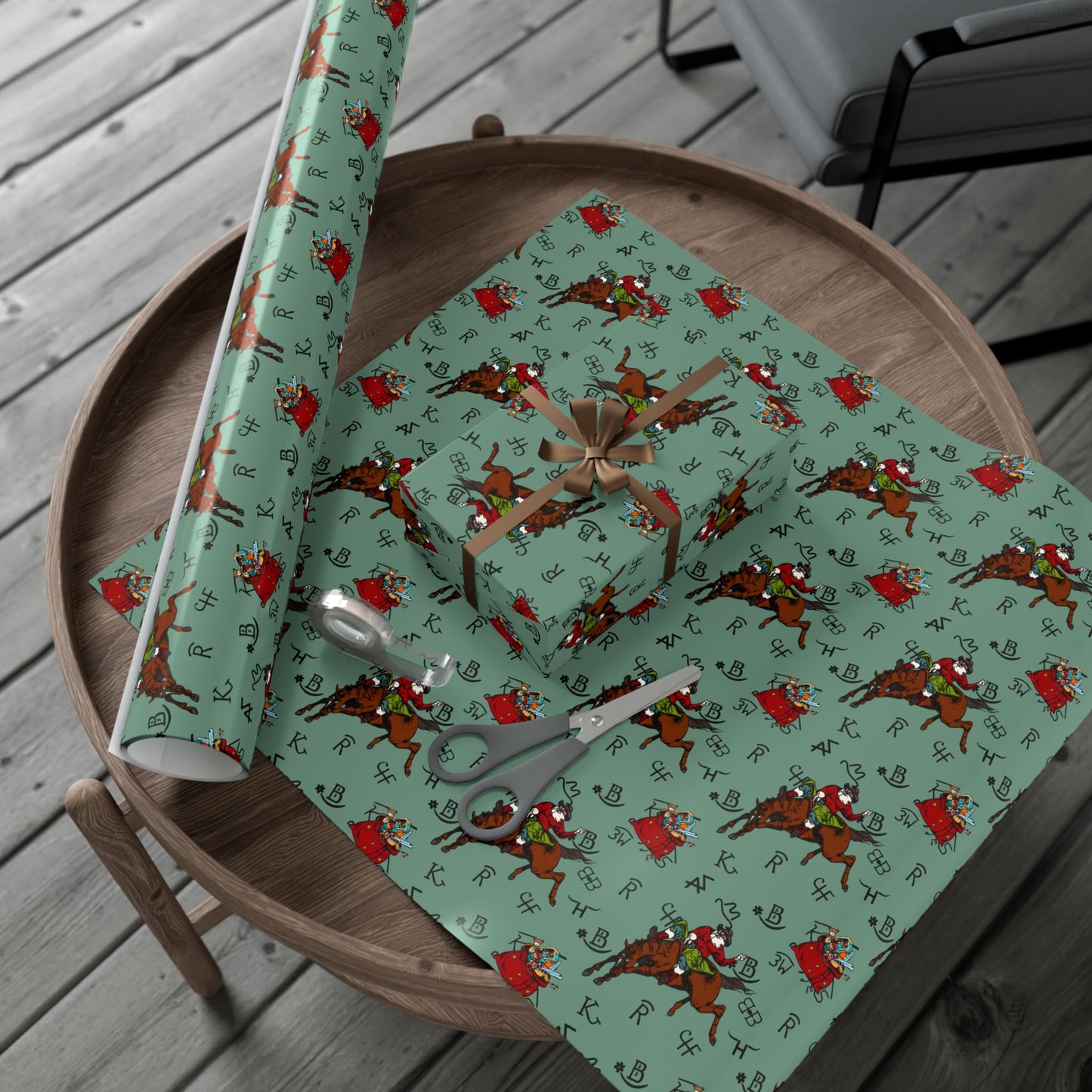Let'r Buck Santa Wrapping Paper