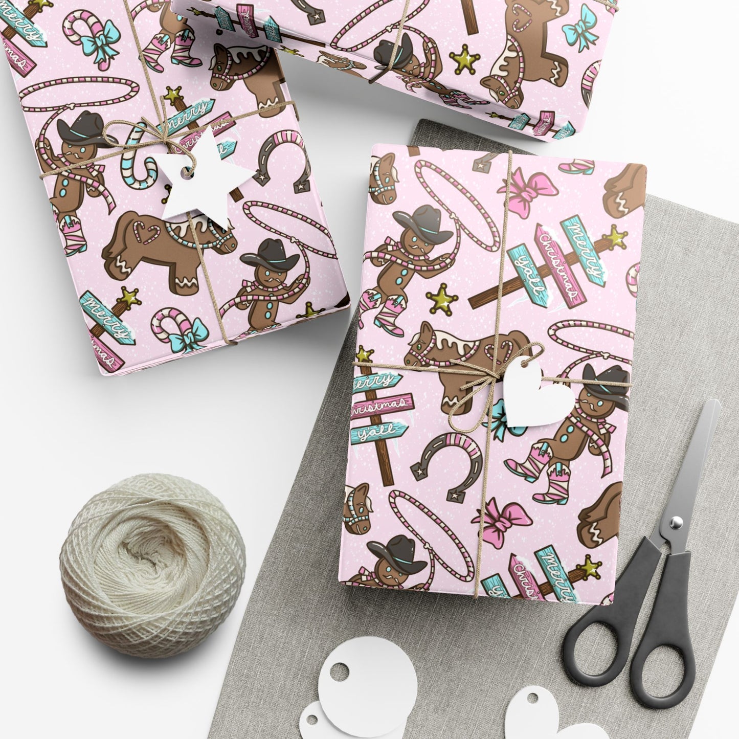 Cowboy Gingerbread Wrapping Paper