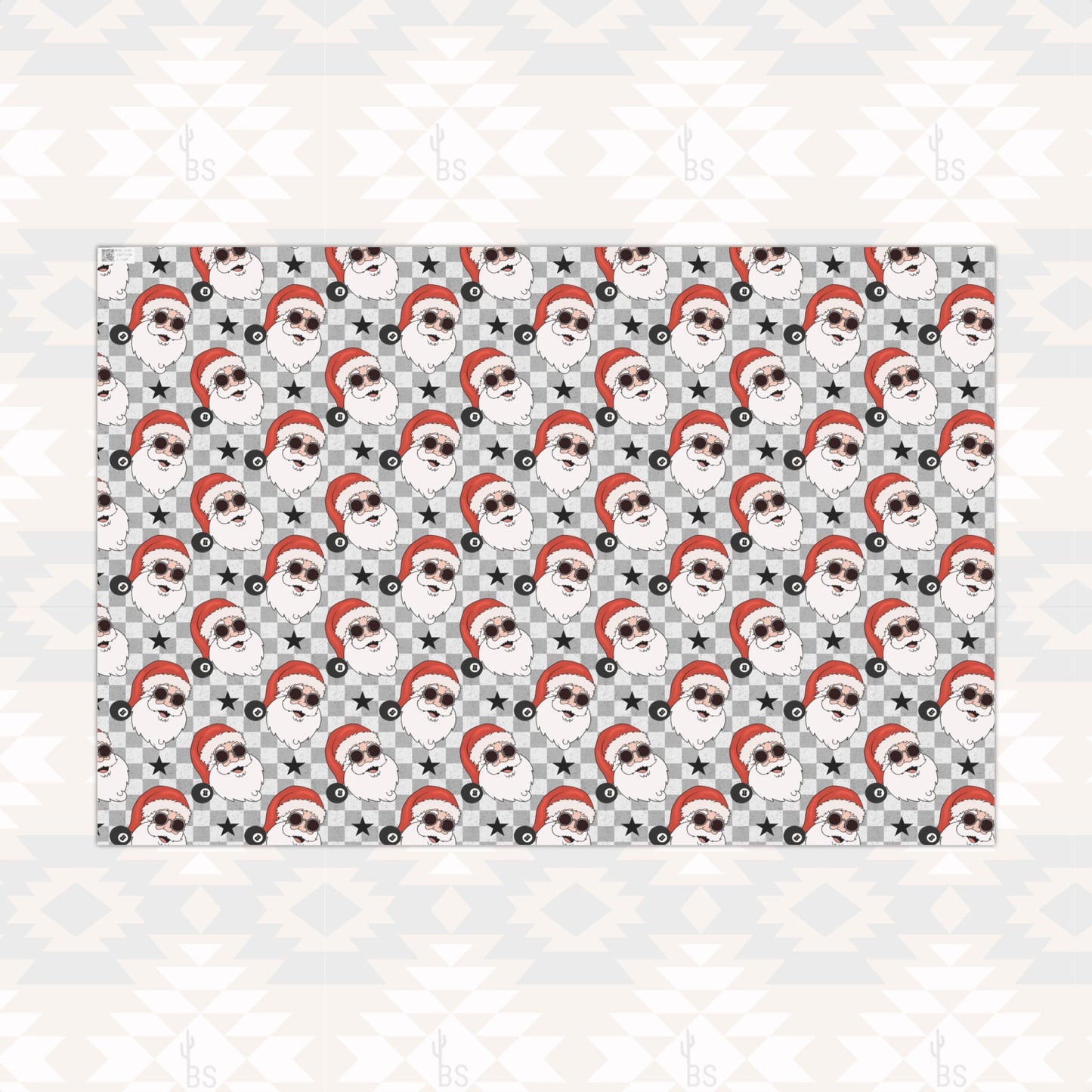 8 Ball Santa Wrapping Paper