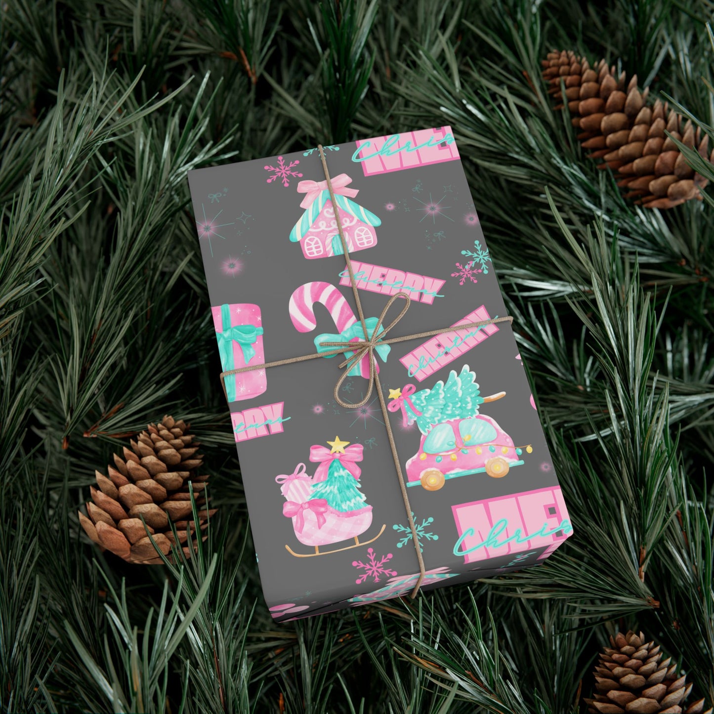 Pink and Teal Wrapping Paper