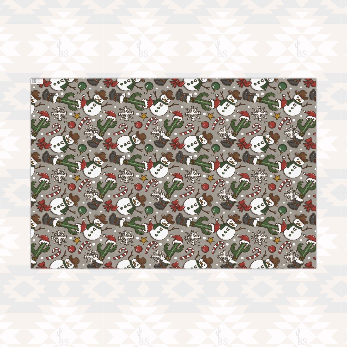Cowboy Snowman Wrapping Paper