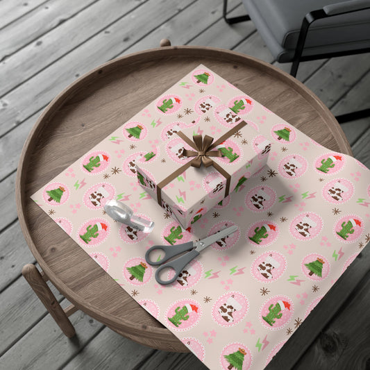 Cowgirl Christmas Wrapping Paper