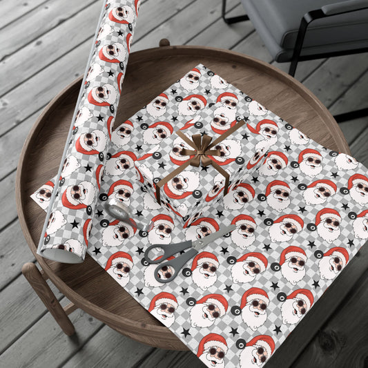 8 Ball Santa Wrapping Paper