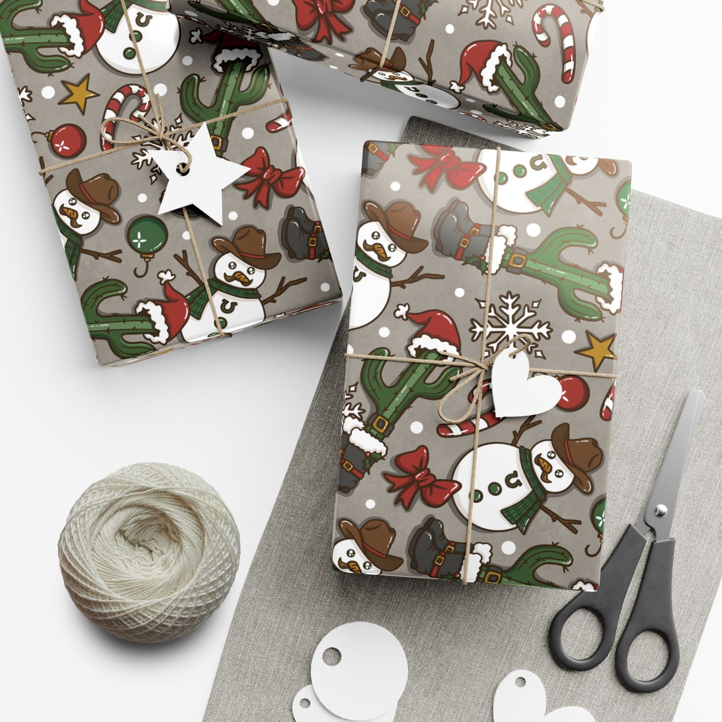 Cowboy Snowman Wrapping Paper