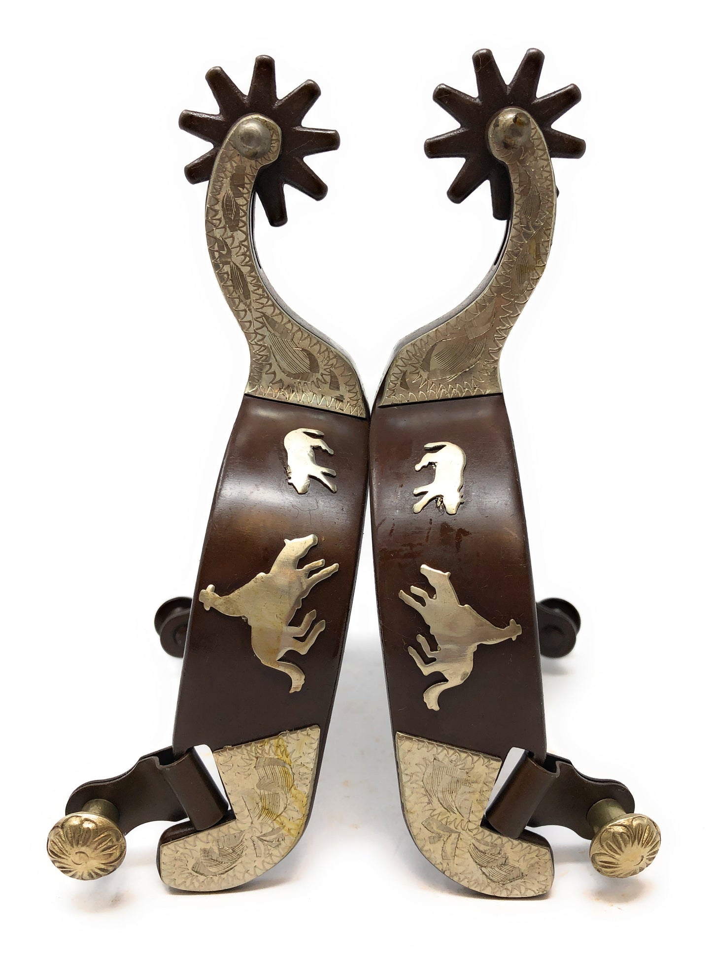Men's Antique Brown Cutting Horse Spur Set