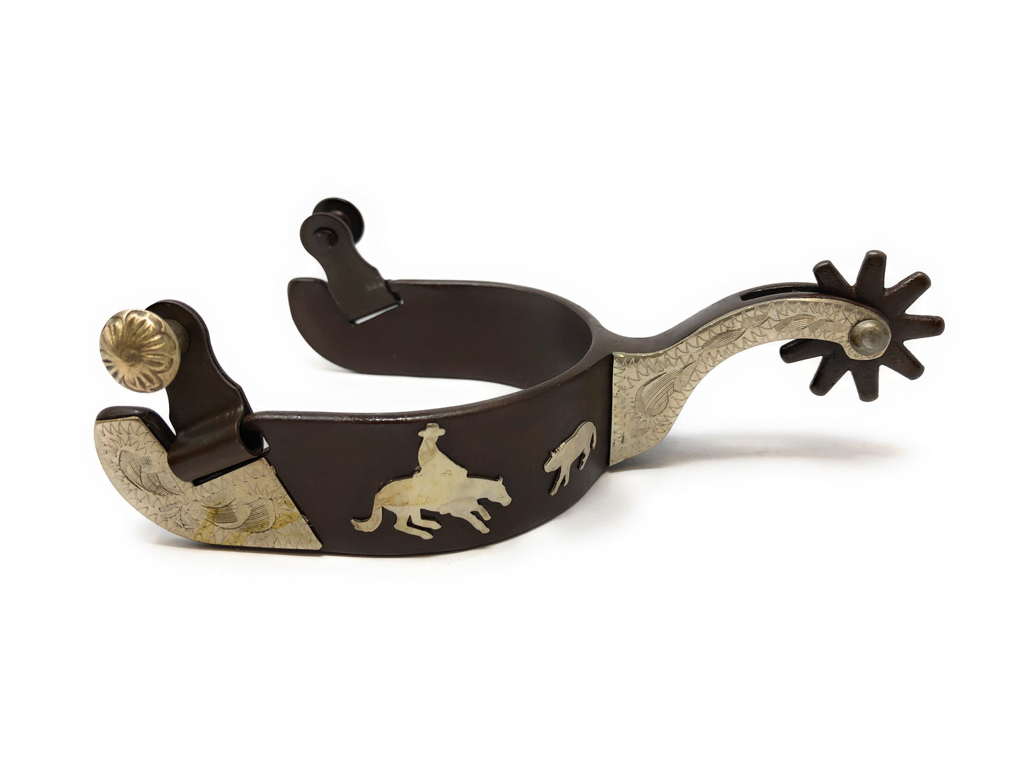 Men's Antique Brown Cutting Horse Spur Set
