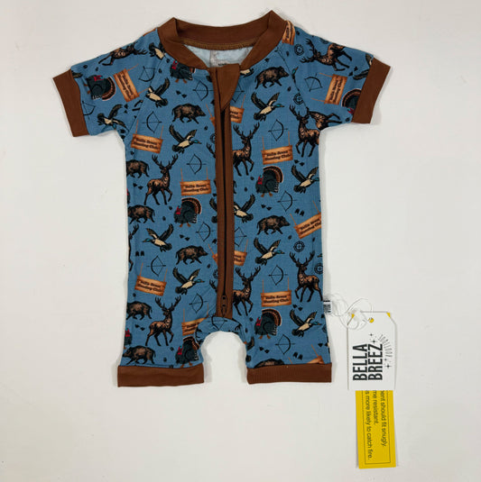 Hunting Club Bamboo Shortie Romper (FINAL SALE)