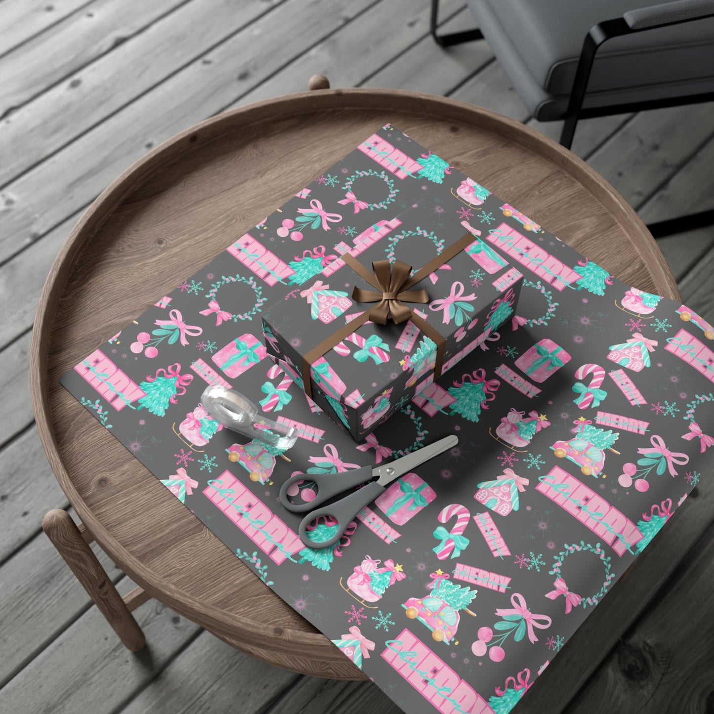 Pink and Teal Wrapping Paper