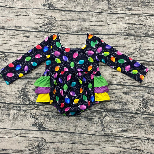 Christmas Lights Ruffle Romper