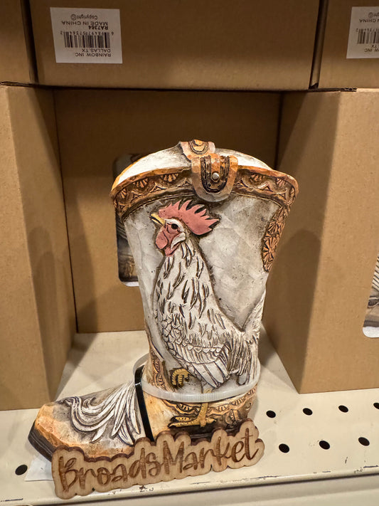 White Rooster Piggy Bank