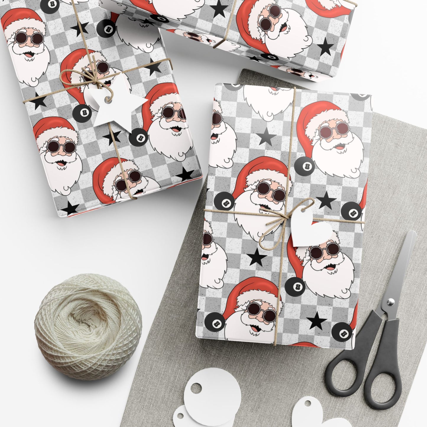 8 Ball Santa Wrapping Paper