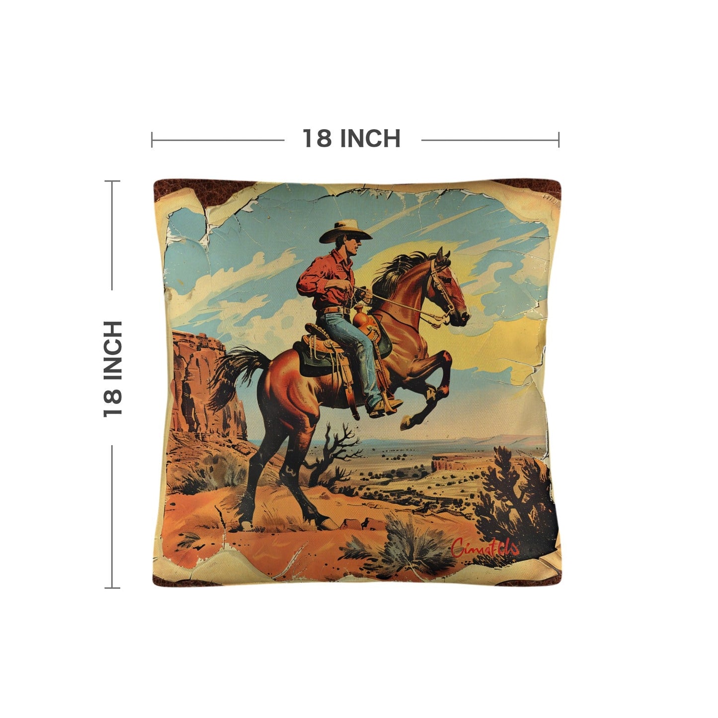 Vintage Cowboy Pillow Case