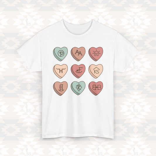 Branded Conversation Heart Graphic Tee