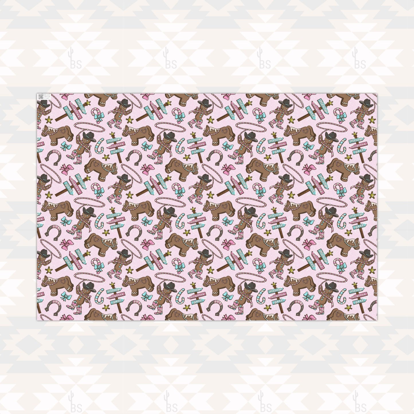 Cowboy Gingerbread Wrapping Paper