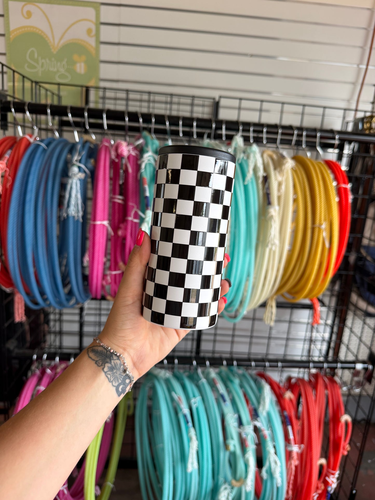Hard Koozie in Checkerboard