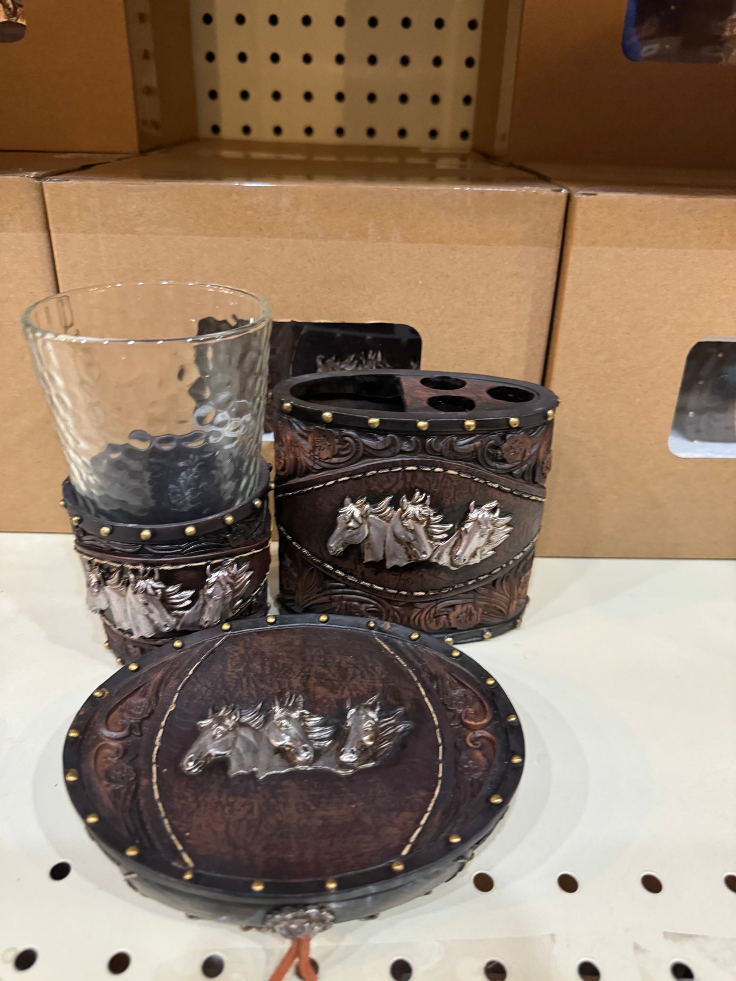 Horse Medallion 3 Piece Bathroom Set