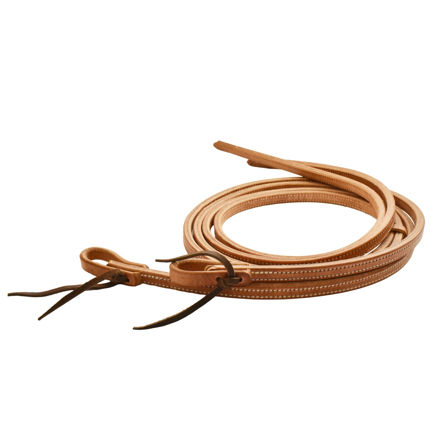 Harness Leather Double-N-Stitched Split Reins - 5/8in x 7ft 6in