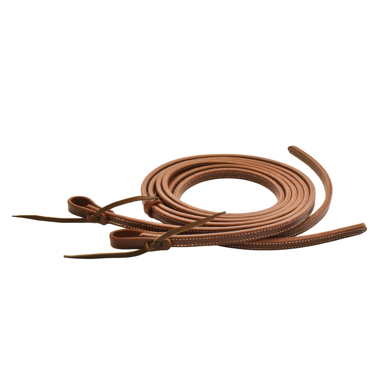 Latigo Leather Double-N-Stitched Split Reins - 5/8in x 7ft 6in